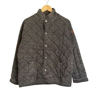 Boxercraft Quilted Market Jacket Toyota Logo Women Medium Charcoal Gray Black